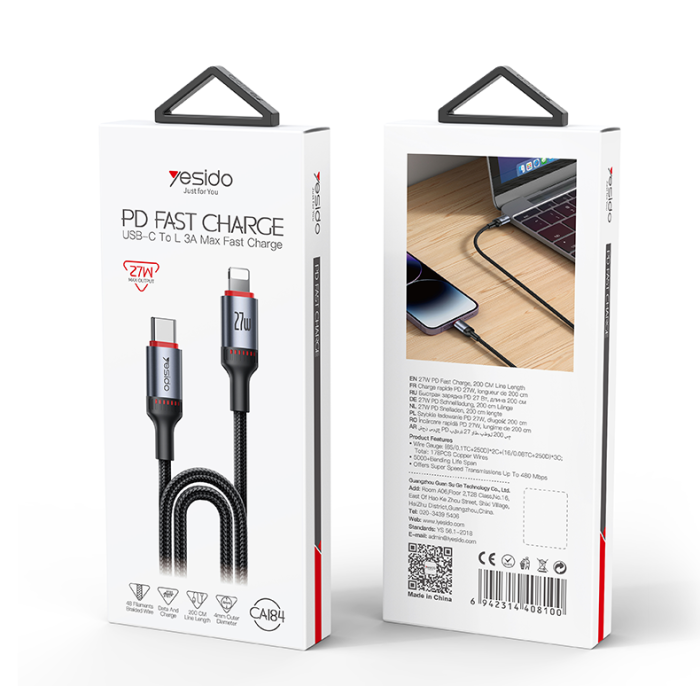 Yesido CA184 2M 27W Fast Charging LED Light