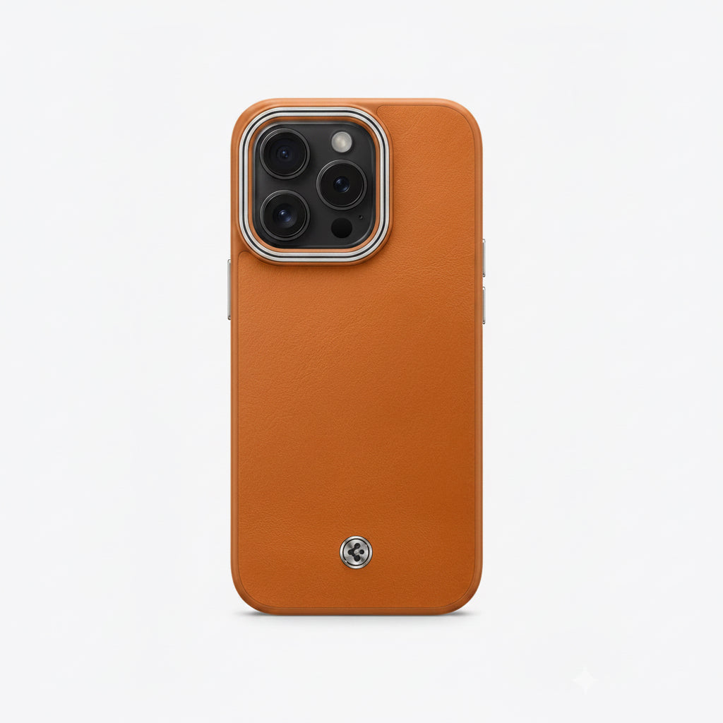 Spigen Enzo MagFit - Premium Vegan Leather Case with MagSafe