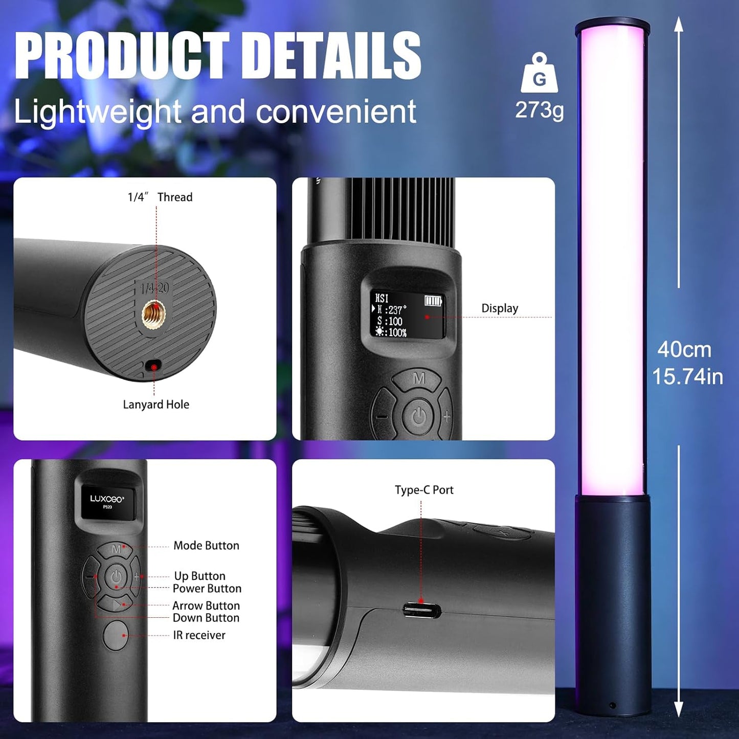 Luxceo P400 Handheld RGB Light