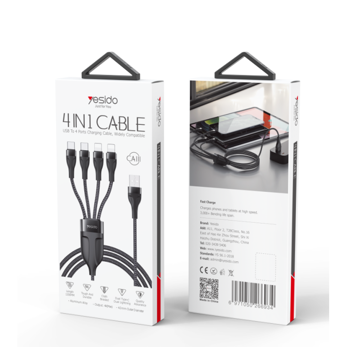 Yesido CA111 4 in 1 Cable