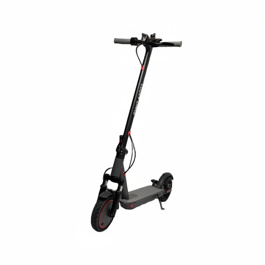 Black electric scooter on a white background