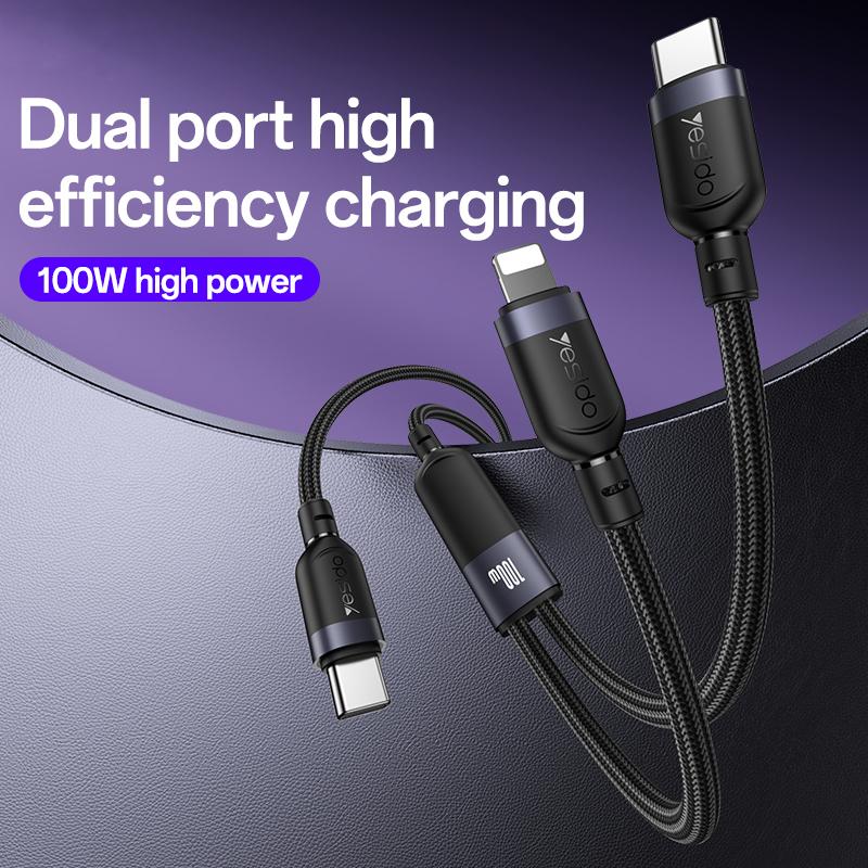 Yesido CA90 100W USB-C 2 in 1 Cable
