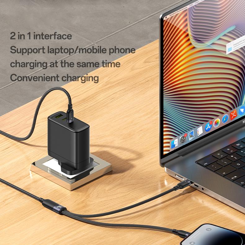 Yesido CA90 100W USB-C 2 in 1 Cable