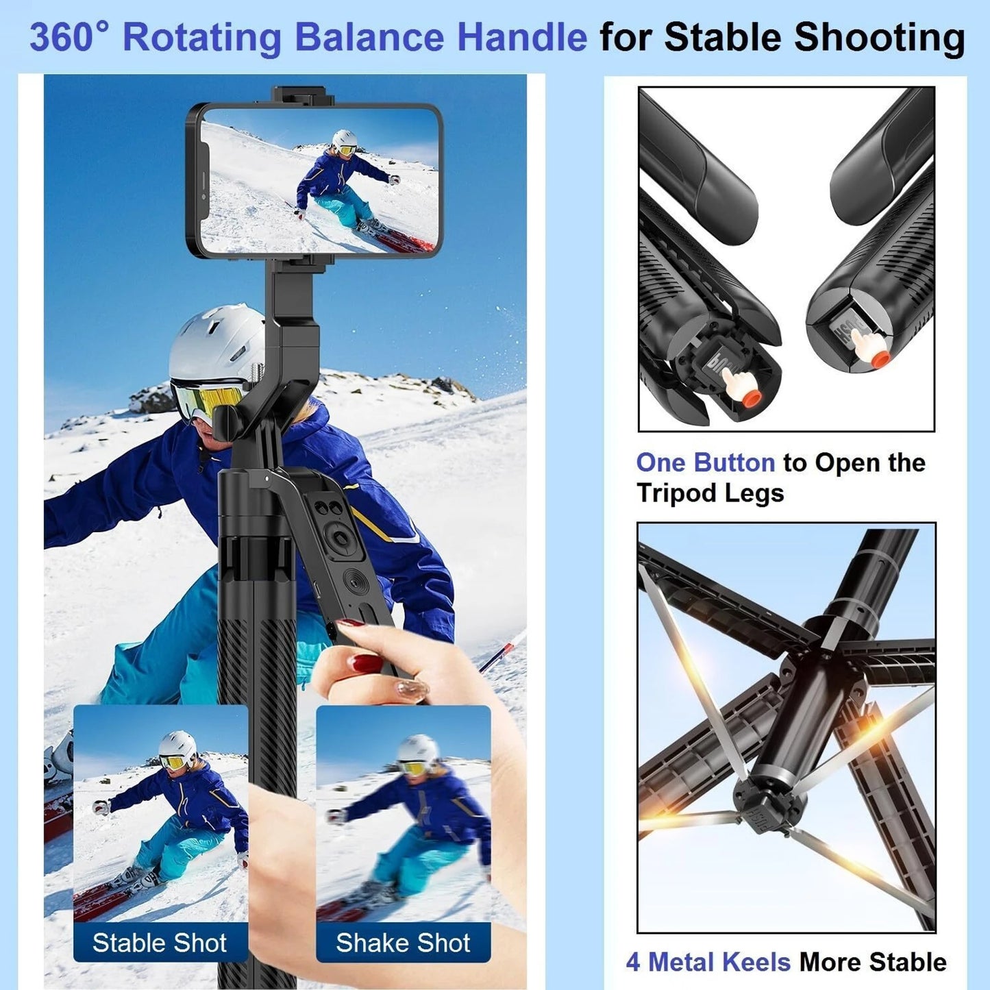 C12 Auto Face Tracking Ai Selfie Stick