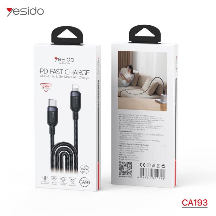Yesido Yesido CA193 (3m) 27W fast charging