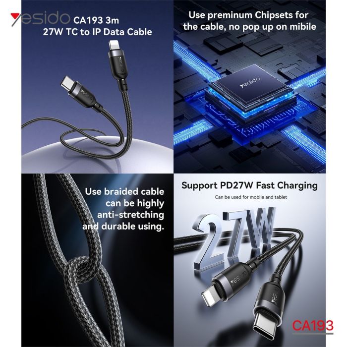 Yesido Yesido CA193 (3m) 27W fast charging